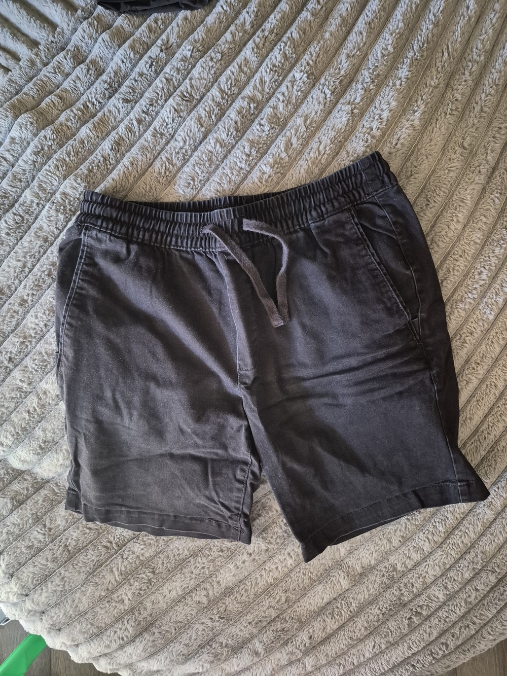 Men's Casual Black Drawstring Shorts